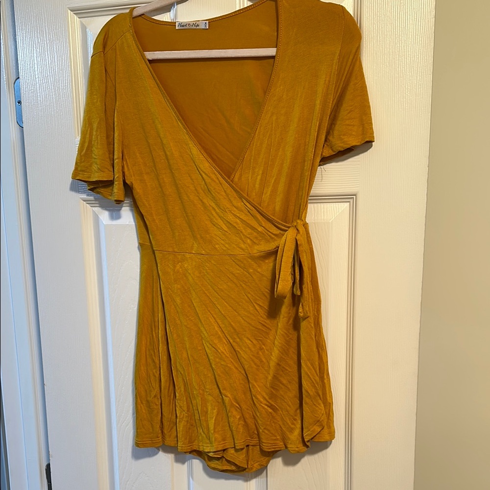 Heart & Hips Mustard Yellow wrap romper